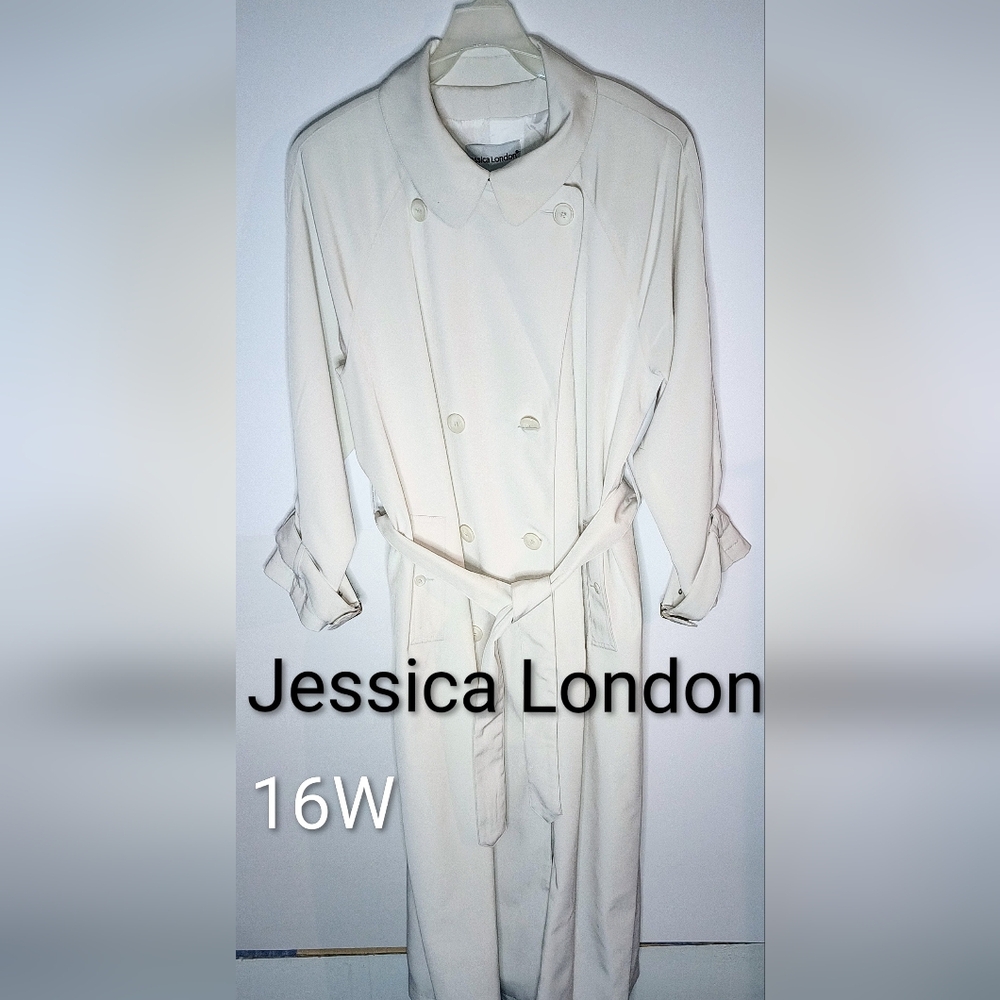 Jessica London White Trench Coat NWT Woman's Size 16W